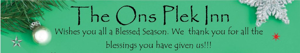 ons Plek wishes a blessed season